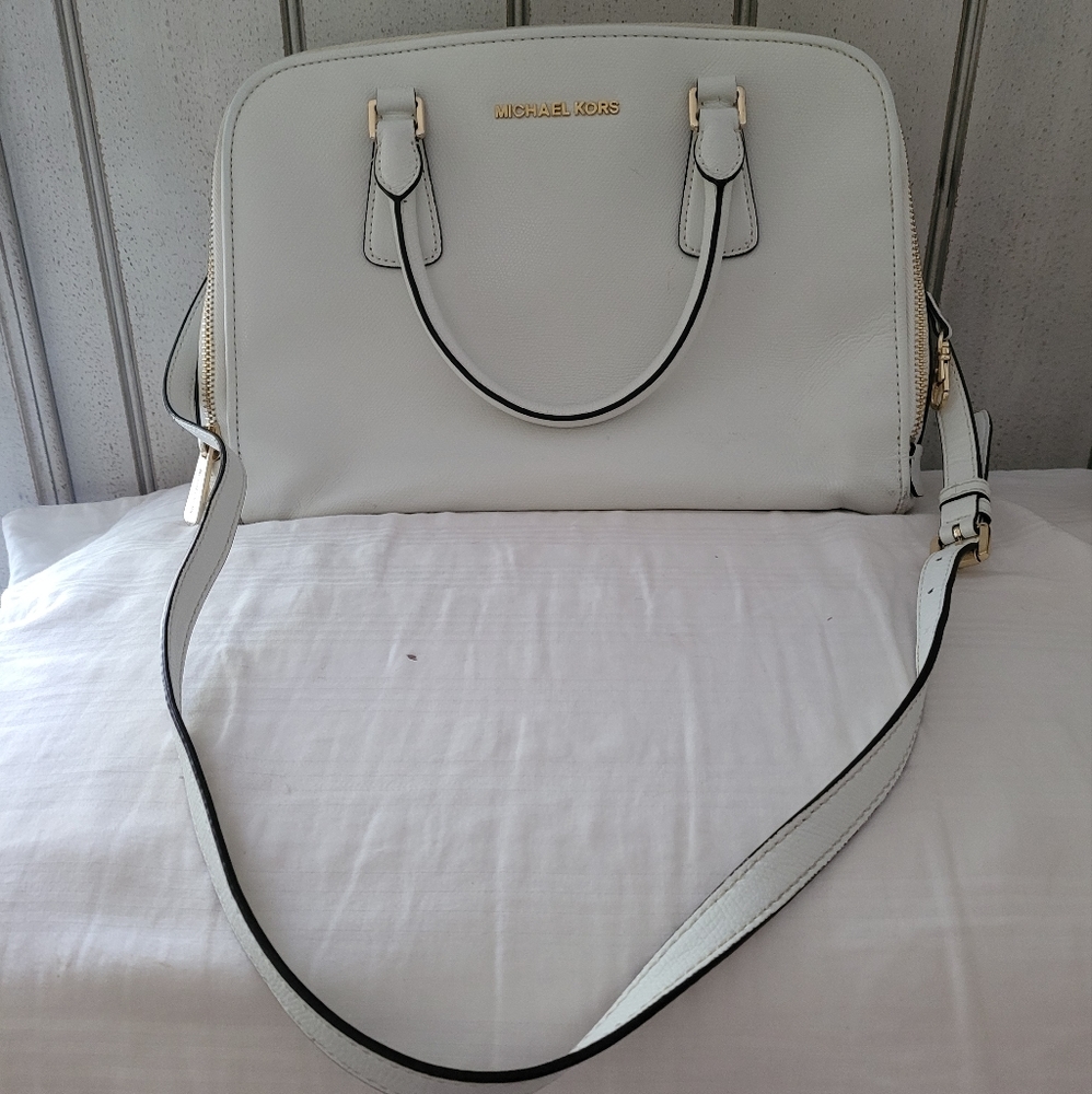 Mk white satchel bag